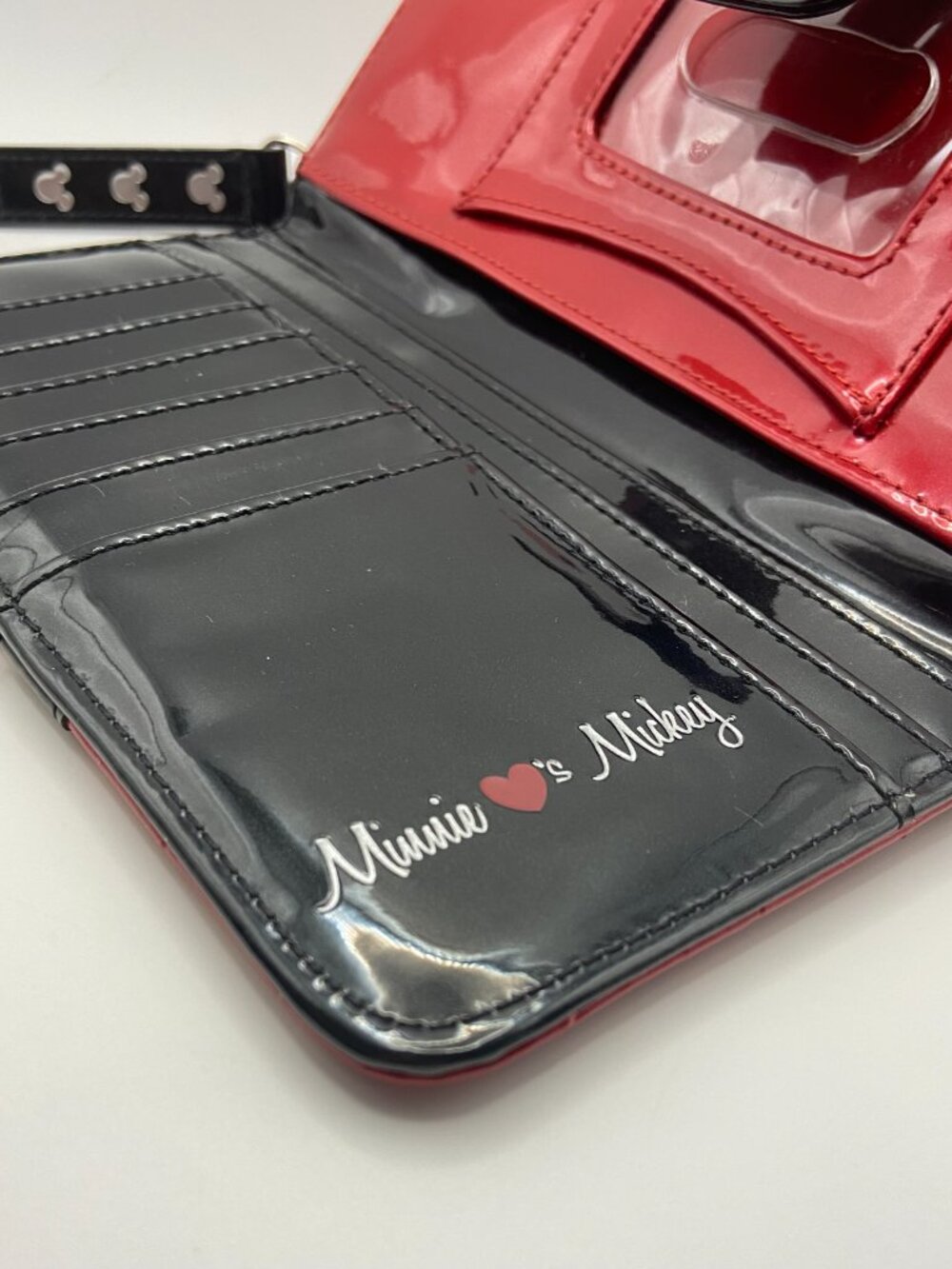 Disney Parks Loungefly Wallet Mickey and Minnie Red & Black Patent Leather 2016 - Picture 6 of 15